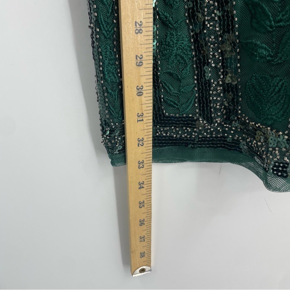 Lulus Spread Your Shine Emerald Green Sequin Embroidered Bodycon Dress Sz XS - Picture 6 of 11